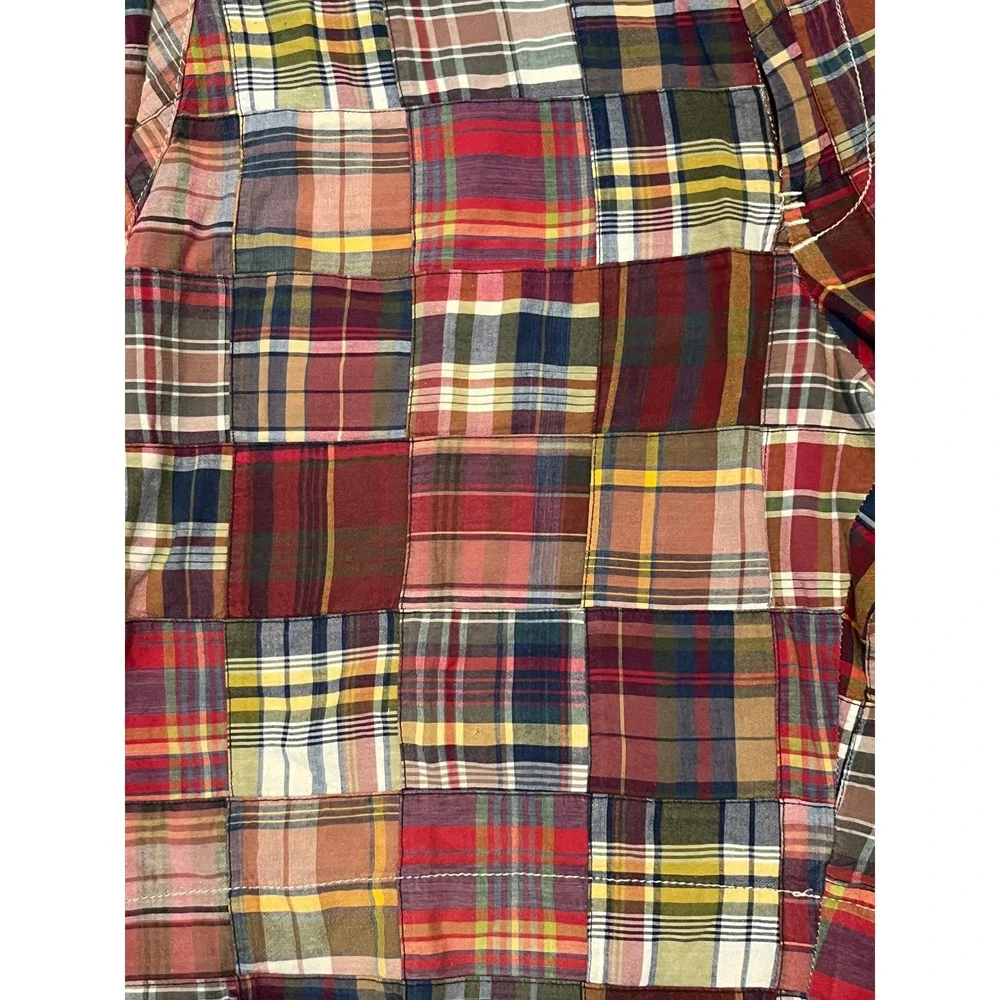 Polo Ralph Lauren Patchwork Madras Plaid Shorts Multi Color Preppy Mens Size 35
